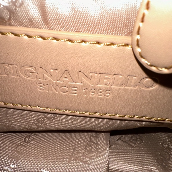 Tignanello gorgeous leather bag with beautiful pink flowers NWT - Picture 8 of 9